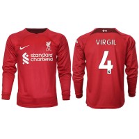 Liverpool Virgil van Dijk #4 Fußballbekleidung Heimtrikot 2022-23 Langarm